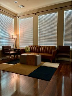 Luxury Brown Sofa Bed Lounge Set with Stylish Accent Chairs & Side Table