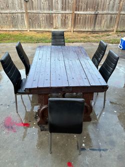 Rustic dining table set.