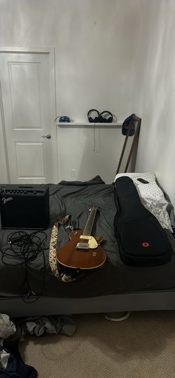 Gretsch Electromatic Jet Guitar, -Gretsch electric guitar, Fender amp, hard gig bag, strap and cable