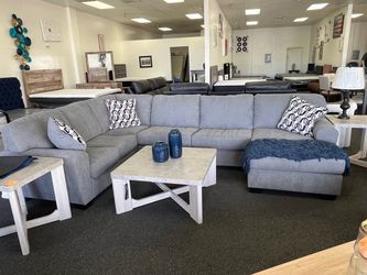 Gray Fabric Sectional Sofa with Chaise