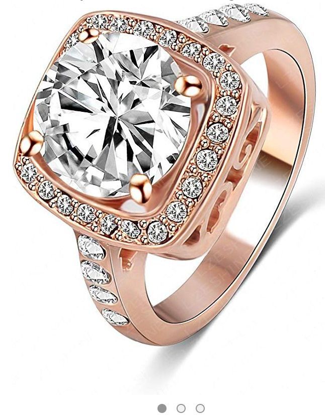 Rose gold diamond ziconion ring
