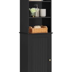 ❣️Read Description ❣️New  Black 60 inch Bathroom Floor Cabinet