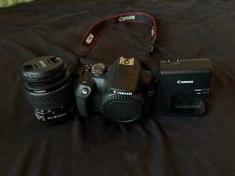 Canon EOS rebel T7, 18-55mm lens, battery charger