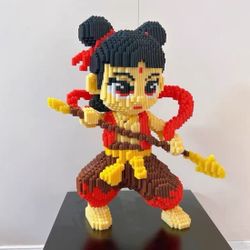 Nezha: The Devil Boy Conquers the Sea Ao Bing is suitable for LEGO building blocks to assemble educational toys three-dimensional puzzle ornaments