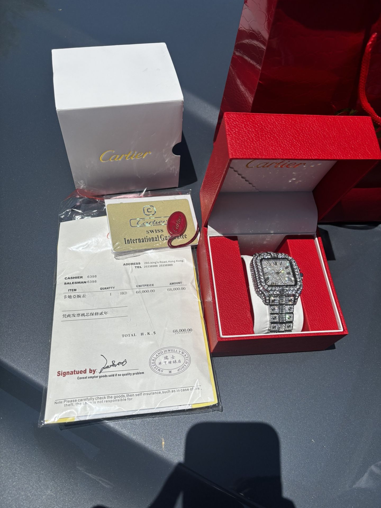 Cartier 41mm Bust Down Watch - Fully Iced Out
