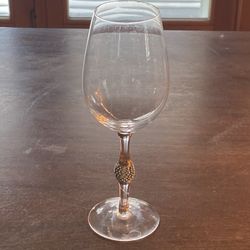 Crystal Gold Rimmed Wine Cocktail Glass Elegant Decorative Long Stem 