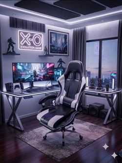 Premium Ergonomic Gaming & Office Chair – Black & White Lumbar Support! 💻✨