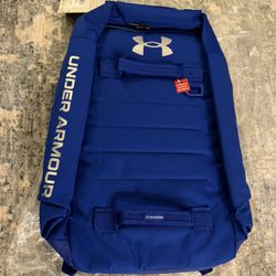 Under Armour Contain Backpack Gym School Laptop Bag Front & Top Grab Handles Blue