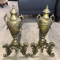 Antique Urn Form Andirons 