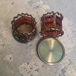 Moroccan Spice Beaded Tealigjt Rings