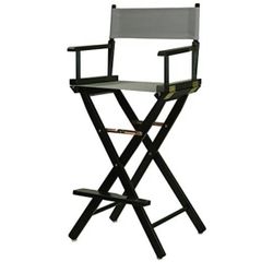 Casual Home 30" Director's Chair Black Frame-with Grey Canvas