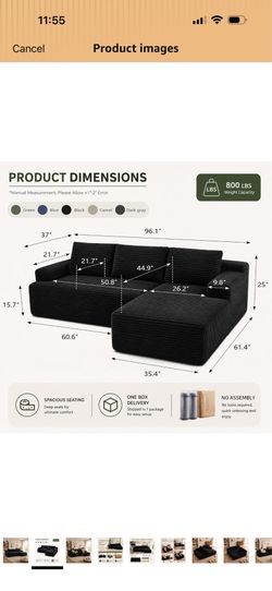 Boneless couch- PICK UP ONLY