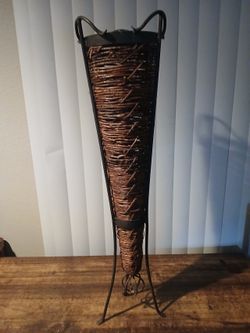 Wicker Cone Vase