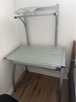 Glass Metal Computer desk