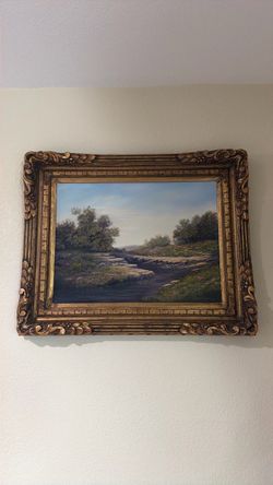 Framed Landscape Oil Painting