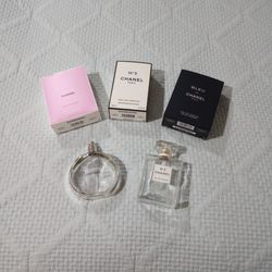 EMPTY CHANEL BOXES AND PERFUME BOTTLES