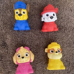 Nickelodeon Paw Patrol Squeezable Bath Toys 4 Piece Set