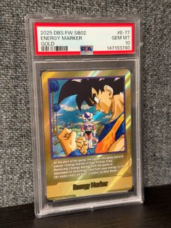 PSA 10 Gold Energy Marker E-77 Goku vs Frieza Dragon Ball Fusion World SB02