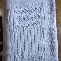 Blue Knit Baby Blanket