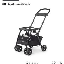 Chicco KeyFit Caddy Frame Stroller, Accepts All Chicco Infant Car Seats, Adjustable Handle, Parent Tray | Black/Black