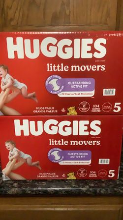 Huggies Little Movers Size 5, 104 Count $35 EACH 