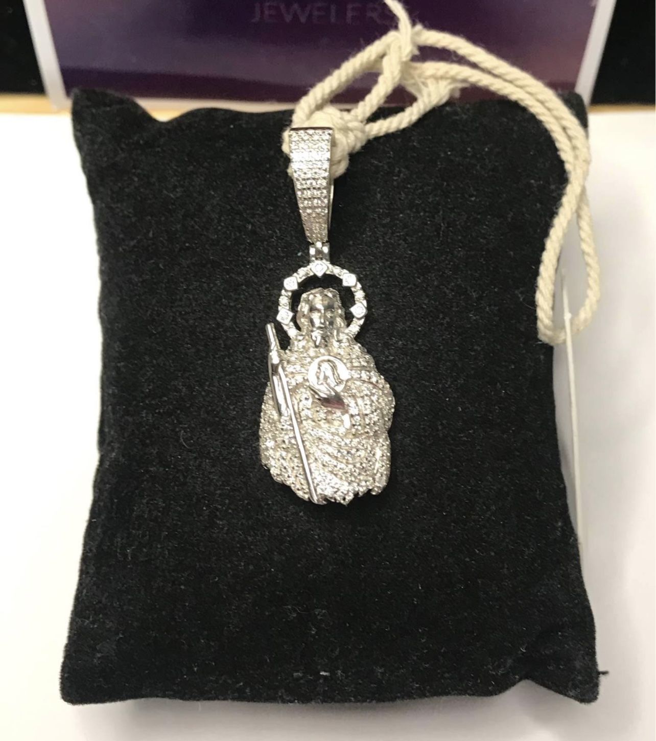 925 Sterling Silver 0.95CT Moissanite Saint Jude Pendant
