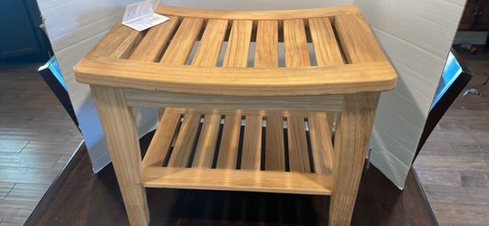 Haven Natural Teak Bench  21in L x 13.75 in W x 17in H Brand new Retails $150 Asking $100