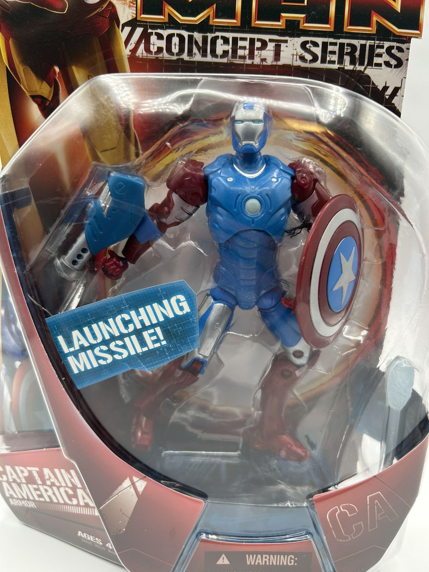Ironman Captain America Armor Launching Missile Action Figure 2008 Concept Series
