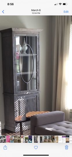 Wood /glass Tower 2 Pieces 31in Wide X92in High X 20 In Depth