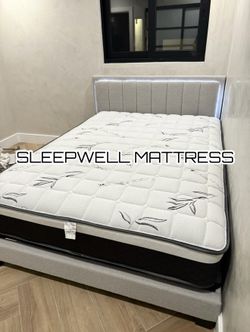 NEW QUEEN BED FRAME WITH MATTRESS