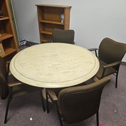 Round Conference Table With 4 Chairs