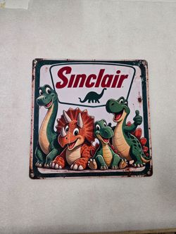 Sinclair Oil Gas Station Company faux vintage ad steel metal sign