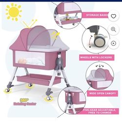Pink-Baby-Bassinet-4-in-1-