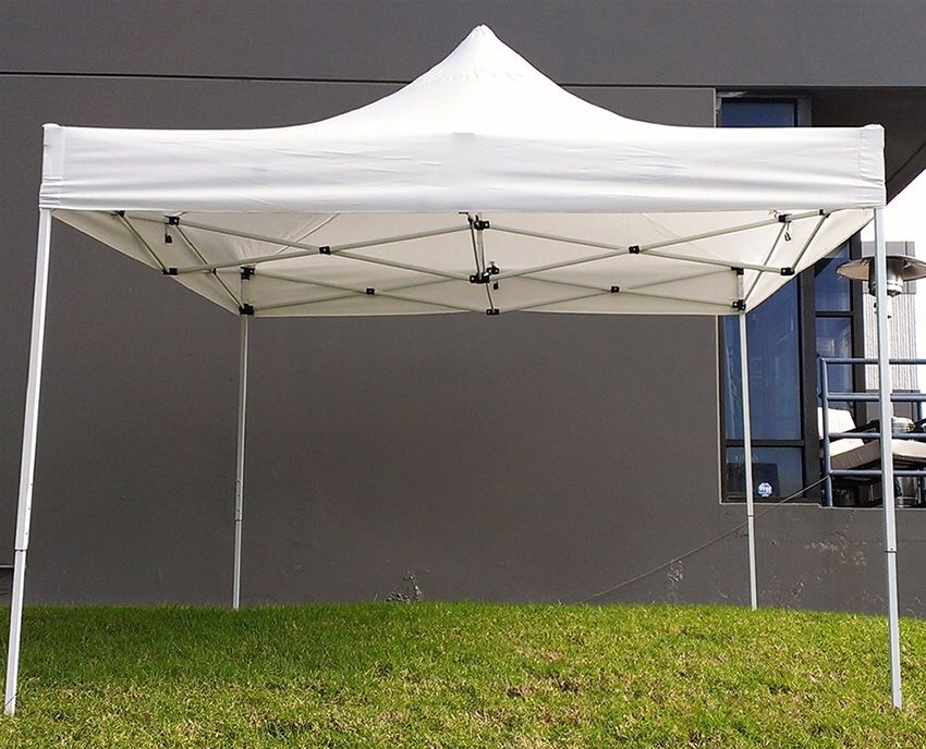 (NEW) $100 Heavty-Duty 10x10 FT Outdoor Ez Pop Up Canopy Party Tent Instant Shades w/ Carry Bag (White)