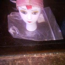 Antique Hand Painted Porcelain Doll Head 