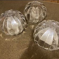 3 Clear 6” lighted Pumpkins  