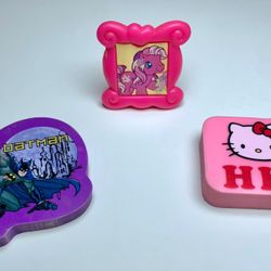 Vintage My Little Pony Toy Picture, Batman Eraser, Hello Kitty Eraser