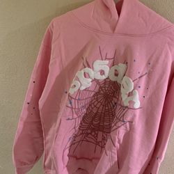 Pink Web Sp5der Hoodie