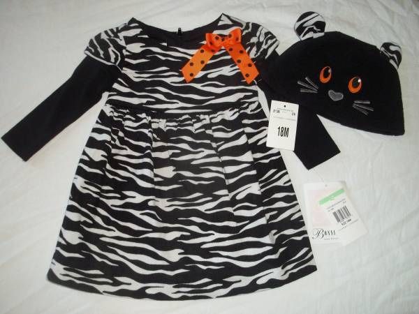 NWT Bonnie Baby Girls Size 18M Zebra Print Halloween Dress 18 Months