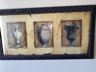 Framed Classical Urn Triptych Wall Art