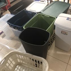 (10) STORAGE BOX CONTAINERS/ TRASH CAN 