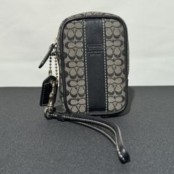 Coach Leather And Canvas Wristlet