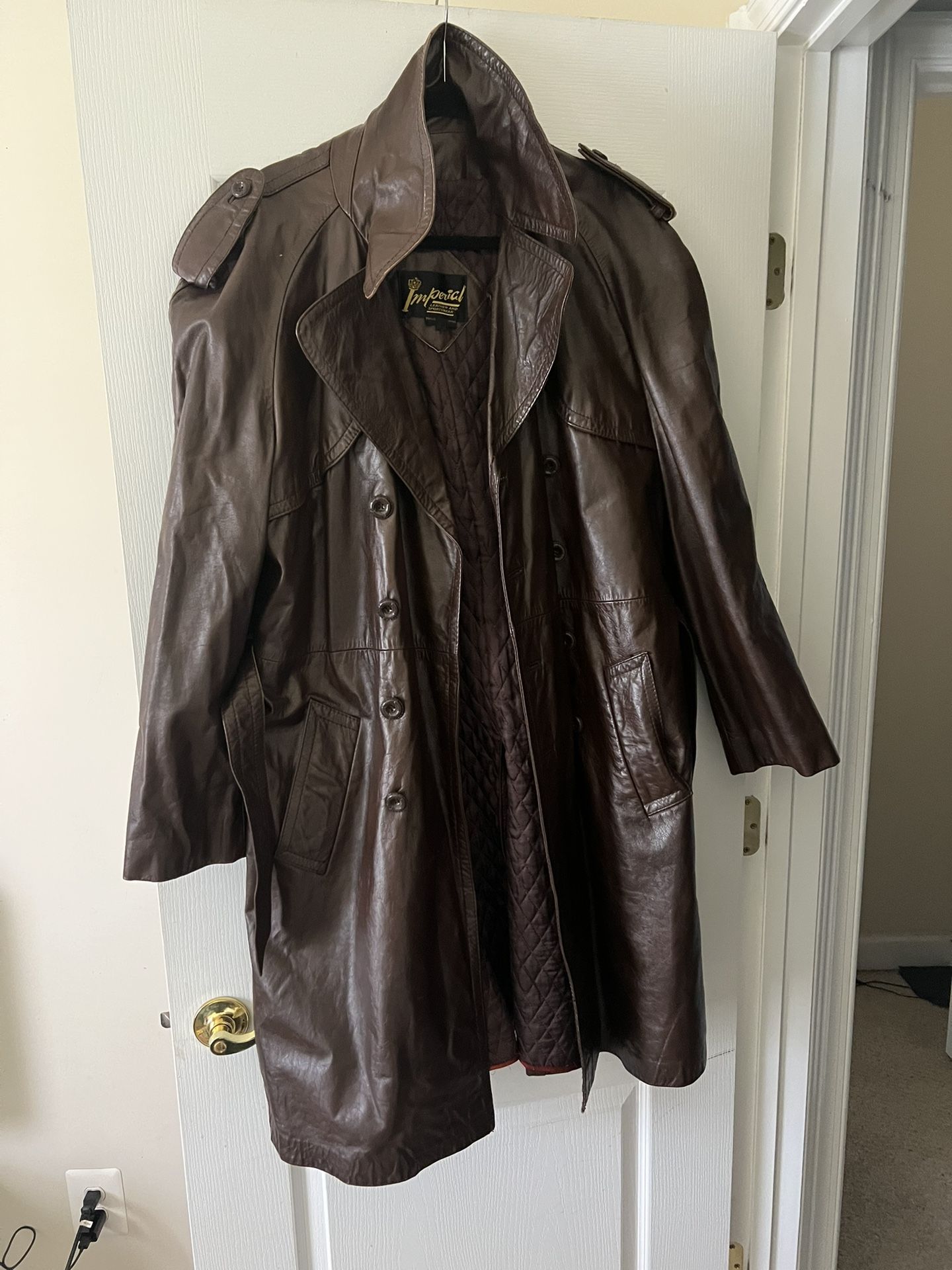 Full Length Leather Trench Coat