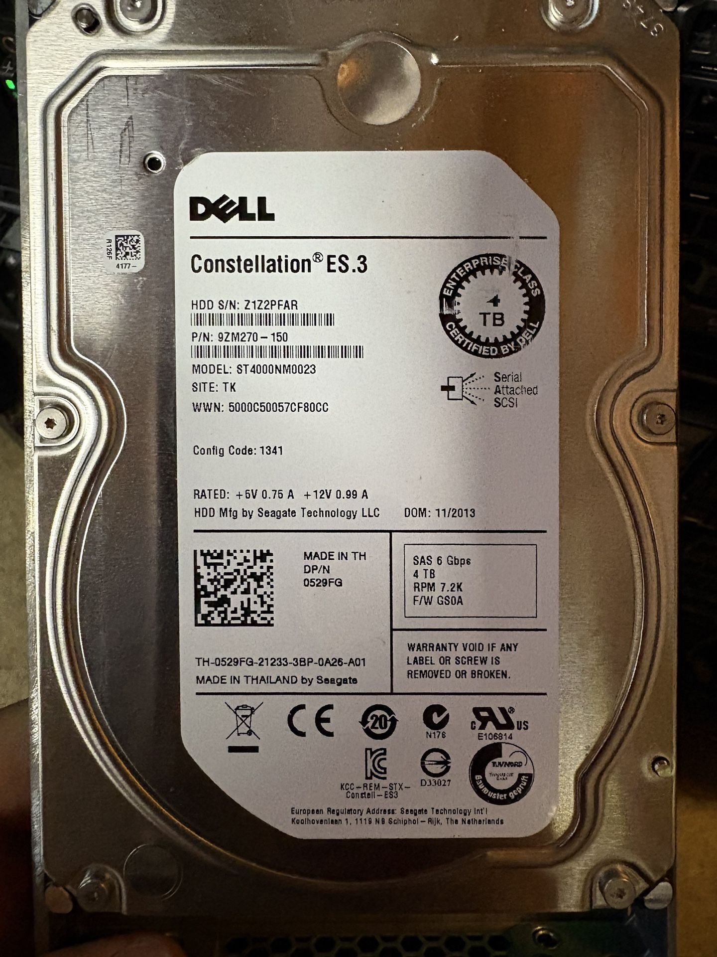 4TB Dell SAS HDD 3.5”