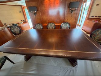 Custom teak dinning table with chairs