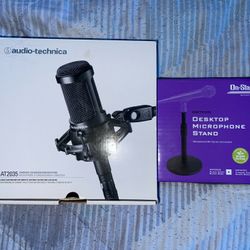 AT2035 Condenser Microphone w/ Mic Stand + UMC204HD Audio Interface