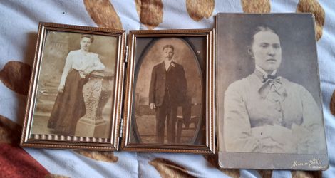 Antique Sepia Portrait Photos with Double Frame