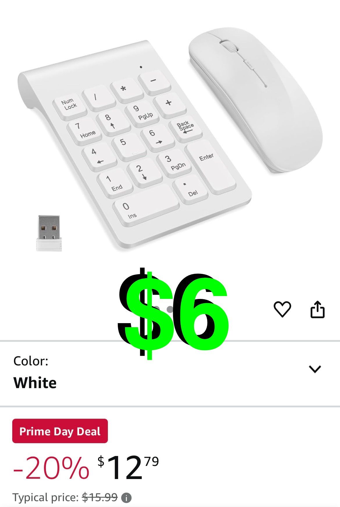 TRELC - Wireless Numeric Keypad, Mini 2.4G 18 Keys Number Pad, Portable Silent Financial Accounting Numeric Keypad Keyboard Extensions with Wireless M