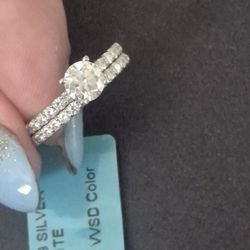 New Sterling Silver Moissanite Ring Size 7