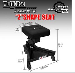 Mechanic Stool with Wheels, Hydraulic Adjustable Shop Stool on Wheels